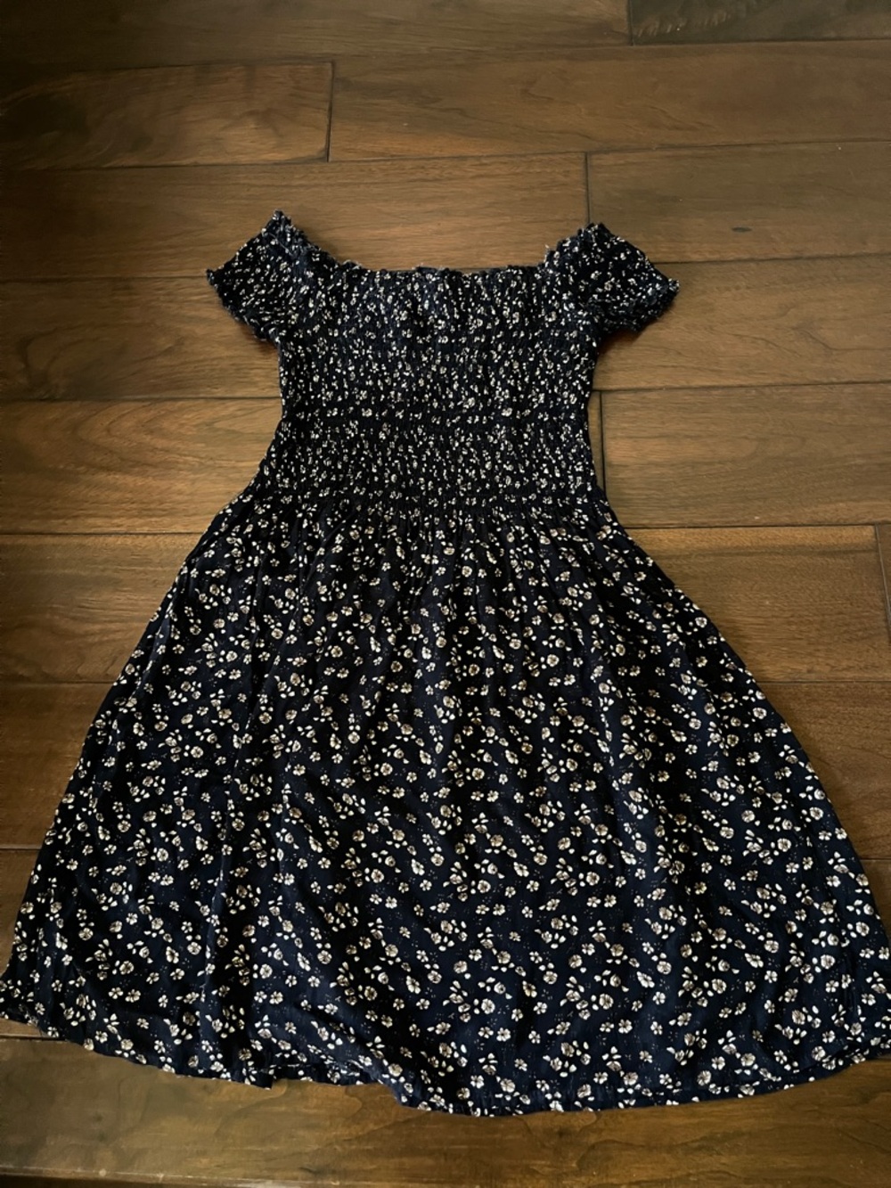 Brandy Melville Floral Smocked Off-Shoulder Dress